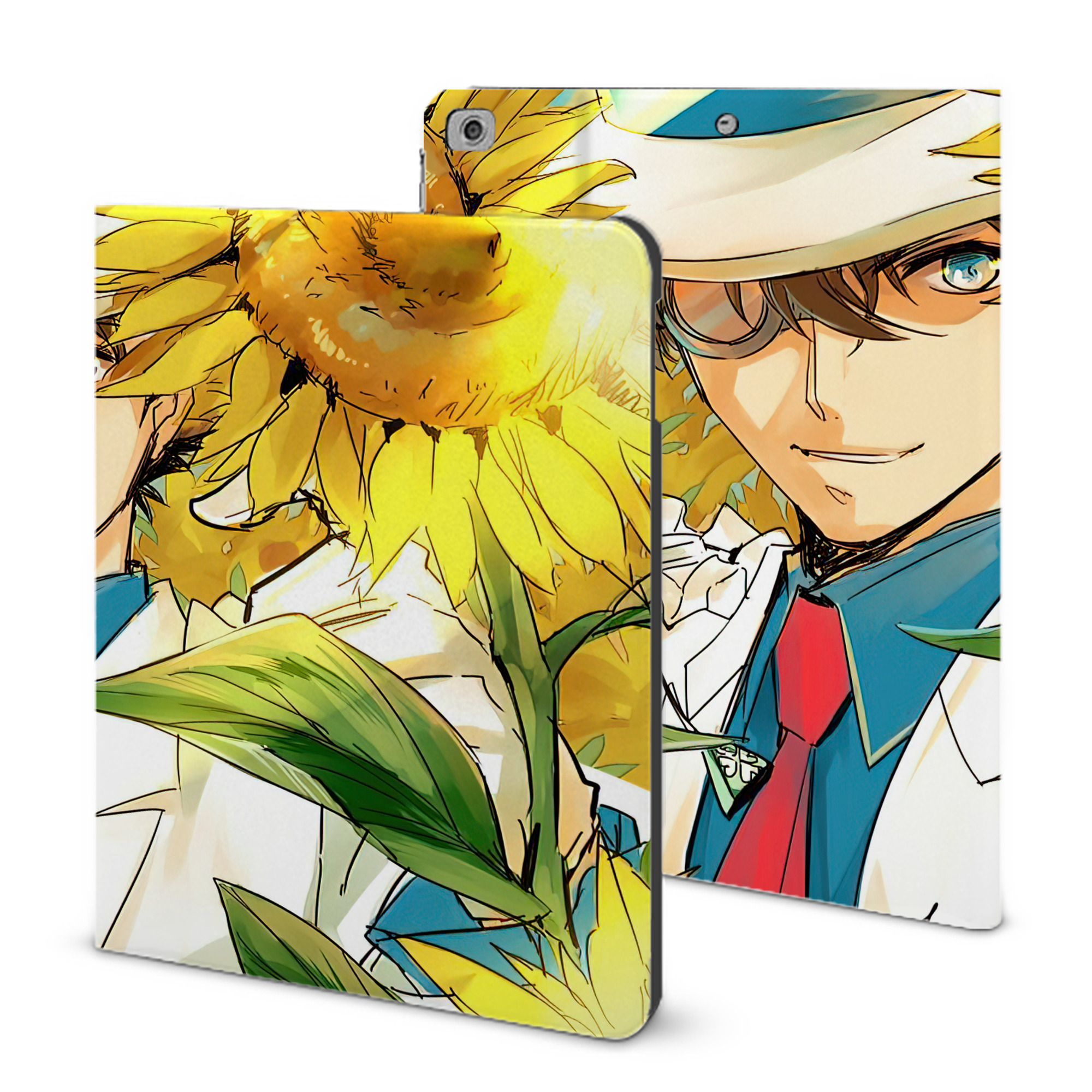 （画像用） 名探偵コナン Detective Conan IPad ケース ブック型 PUレザー TPU 耐衝撃 軽量 薄型 ペン収納なし 全面保護 IPad 各モデル対応